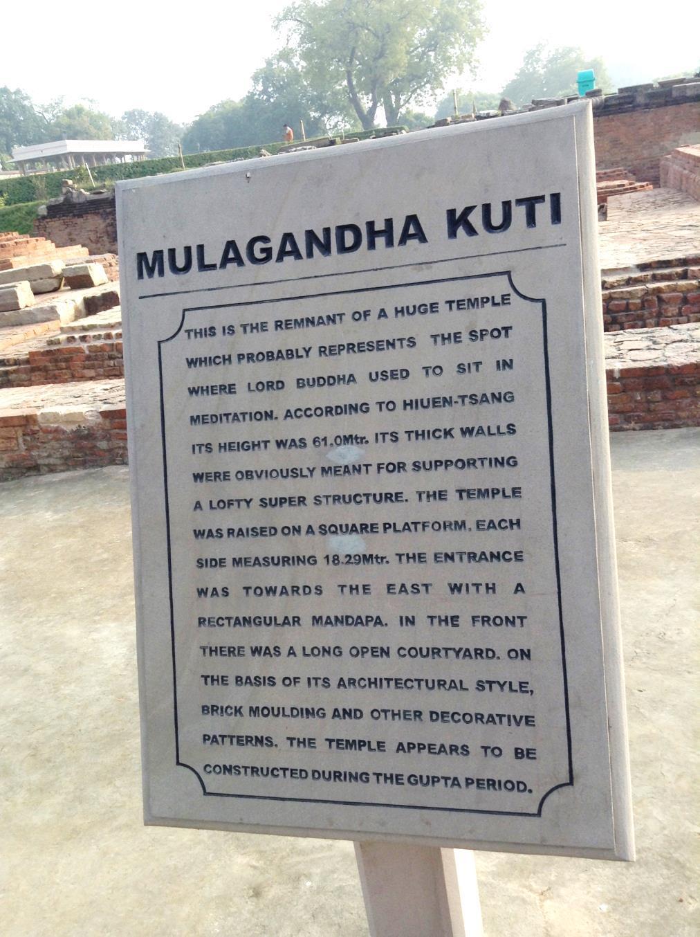 35 Mulagandha Kuti is the remnant of a temple built over the spot where the Buddha used to sit in meditation in Deer Park.