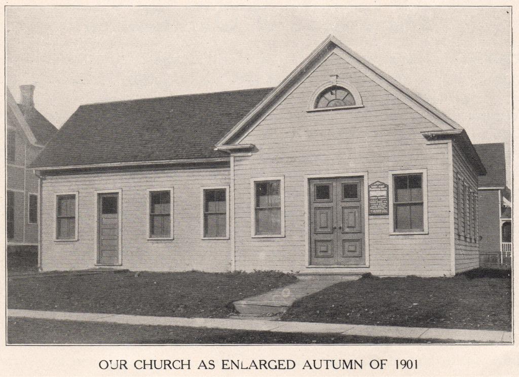 There they constructed a church building, where services were first held on June 23, 1901.