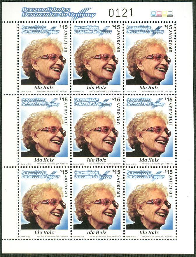 IDA HOLZ - COMPLETE SHEET OF URUGUAYAN STAMPS TO MAINTAIN THE VARIETY OF ARTICLES EACH MONTH, ARTICLES AND ILLUSTRATIONS ARE URGENTLY WANTED FOR FUTURE NEWSLETTERS PLEASE CAN YOU HELP?