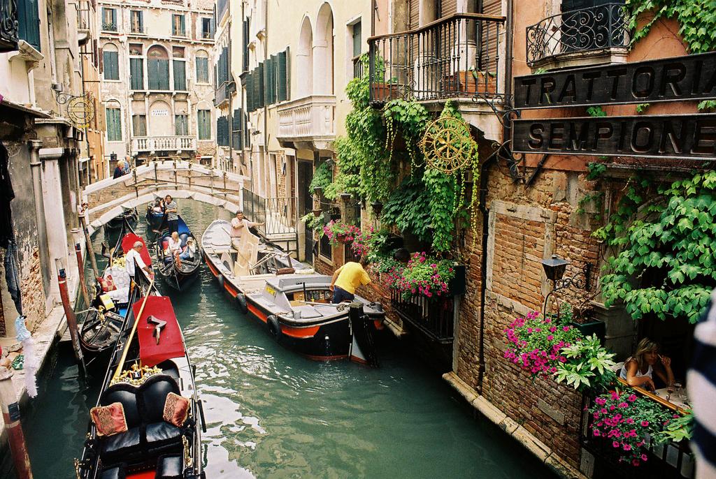 Because the whole city is "living on a water" in venice there is no public transportation (no land