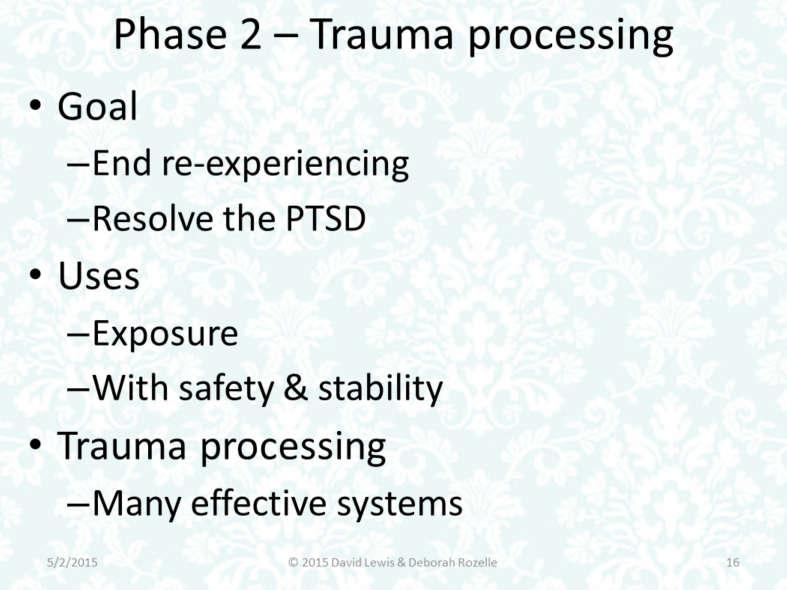 Phase 2 aims at remission of PTSD.