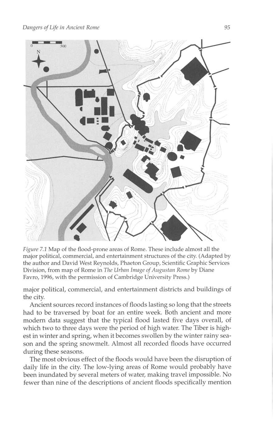 Dangers of Life in Ancient Rome 95 Figure 7.1 Map of the flood-prone areas of Rome. These include almost all the major political, commercial, and entertainment structures of the city.