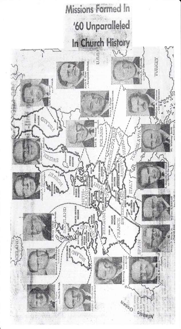 The following map published in the Church News, circa 1960, highlights