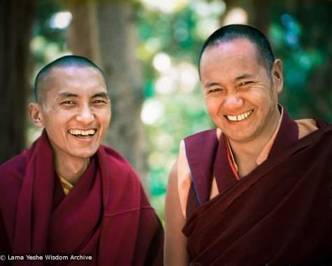 FPMT Spiritual Director Lama Zopa Rinpoche (left) and Founder Lama Thubten Yeshe. Photo Lama Yeshe Wisdom Archive.