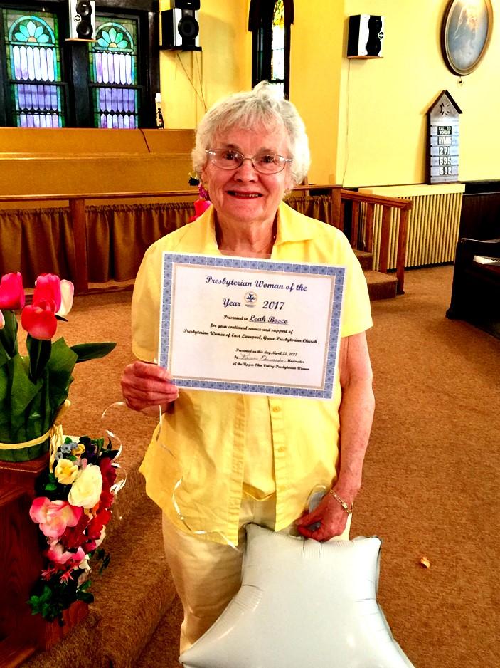 Linda Barlow, a 60 year member of Two Ridges Presbyterian Church, has been a member of PW for about 50 years. She has served as Moderator, Secretary, Circle moderator, and leader of Bible Study.
