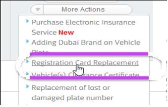 Replace Lost/Damaged Registration Card Step 7 Step 8 Step 9 The system displays a list of