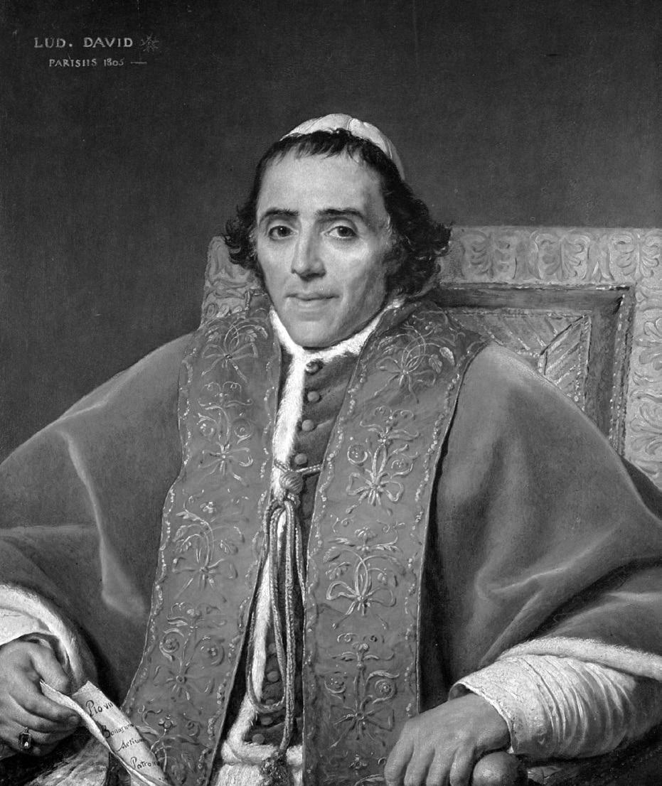 79 Portrait of Pope Pius VII. Painting by Jacques-Louis David (1748 1825). Commissioned by Napoleon, 1805. Collection of the Louvre Museum.
