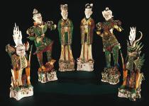 Ceramic figures from Tang dynasty tomb These porcelain figures from the Tang dynasty show travelers on horseback. What is porcelain sometimes called today?