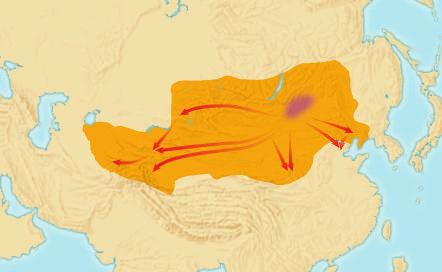 The Mongols raised cattle, goats, sheep, and horses. They followed their herds as the animals grazed Mongolia s great steppes (STEHPS).