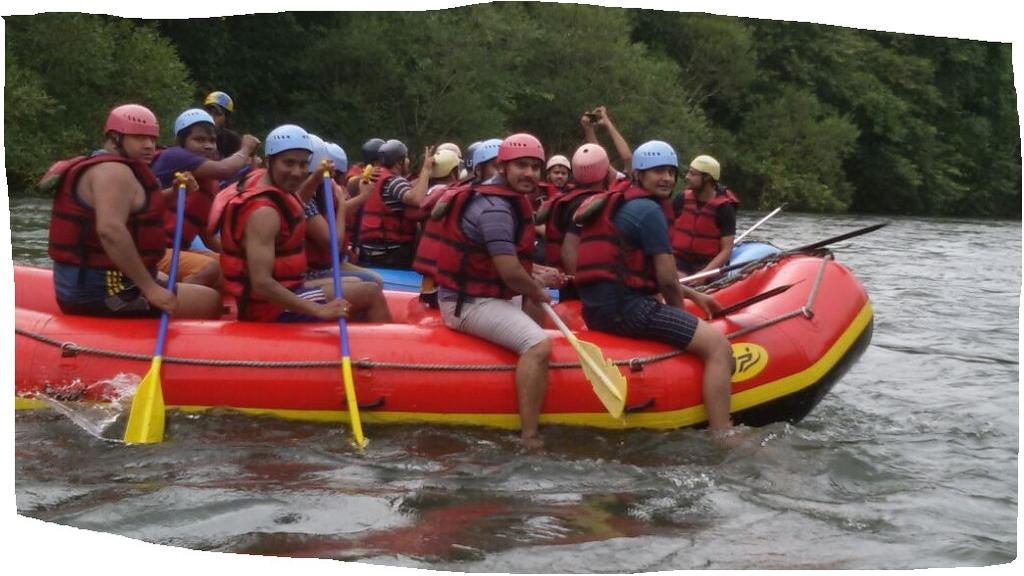 River Rafting Fun in Globelink India The adrenaline rush of riding on a raft over quick