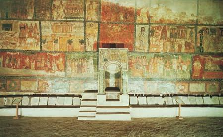 28 1: THE FIRST CIVILIZATIONS An extreme rarity, the only example of frescoes in a Jewish synagogue showing scenes from the Bible. From Dura Europus, ca. A.D. 239; now in a museum at Damascus.