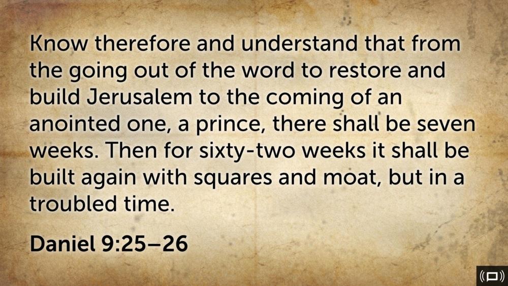 So you have a period of seven sevens (seventy units of seven years), you have a period of 62 sevens and then in verse 27 you have one seven.