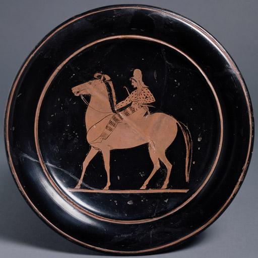 Introducing the Laches Figure 3 Paseas (attrib.), Attic red figure plate, with a picture of a mounted archer in Scythian or Persian dress, sixth century bce. Ashmolean Museum, Oxford.