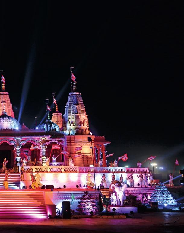 The cynosure of all eyes at the Swaminarayan Nagar in Surat was the Swaminarayan Mandir and its light and sound show.