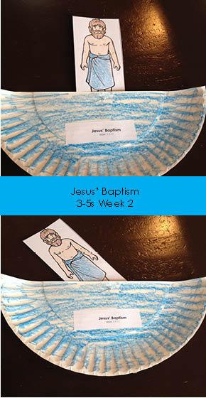 JESUS BAPTISM PRESCHOOL LESSON 4 PART 3: CRAFT (15 minutes) Jesus Baptism SUPPLIES: Paper plates (½ for each child), copy of John and Jesus for each child (page 6), popsicle stick, scissors