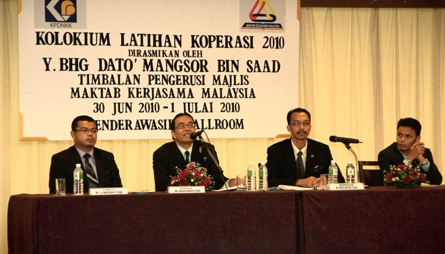 info Perspektif KOLOKIUM LATIHAN KOPERASI 2010 Ke arah meningkatkan tahap kompetensi dalam kalangan Pegawai Latihan Maktab Kerjasama Malaysia (MKM) serta keupayaan modal insan gerakan koperasi di