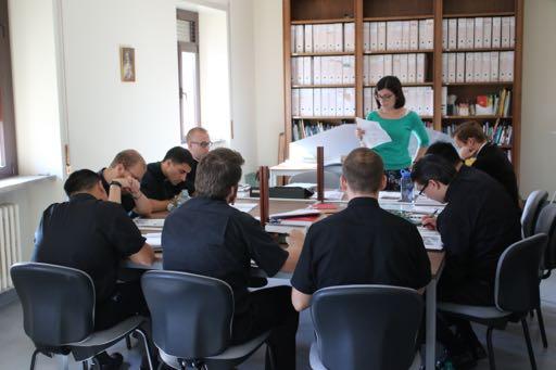 Italian Language Studies During the month of September, the New Men spent four hours each day for four weeks studying Italian in preparation for living in Rome, and for some, studying theology in the