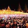 Pagodas are crowded with people in doing of meritorious deeds so it is not only a time of joy but also of thanksgiving and paying homage to parents, elders.
