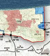 Gaza Erez crossing point Karni crossing point Sderot The map of the buffer zone on the IDF flyer (Courtesy of the IDF Spokesman) Palestinian reactions to the buffer zone Abu Mazen and other PA