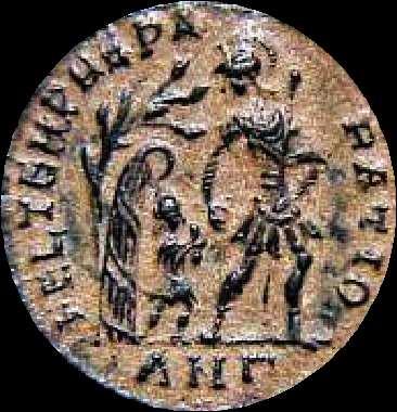 REIPVB Sol stands holding Globe Constans 337-350 AD CONSTANS P F AVG (after his