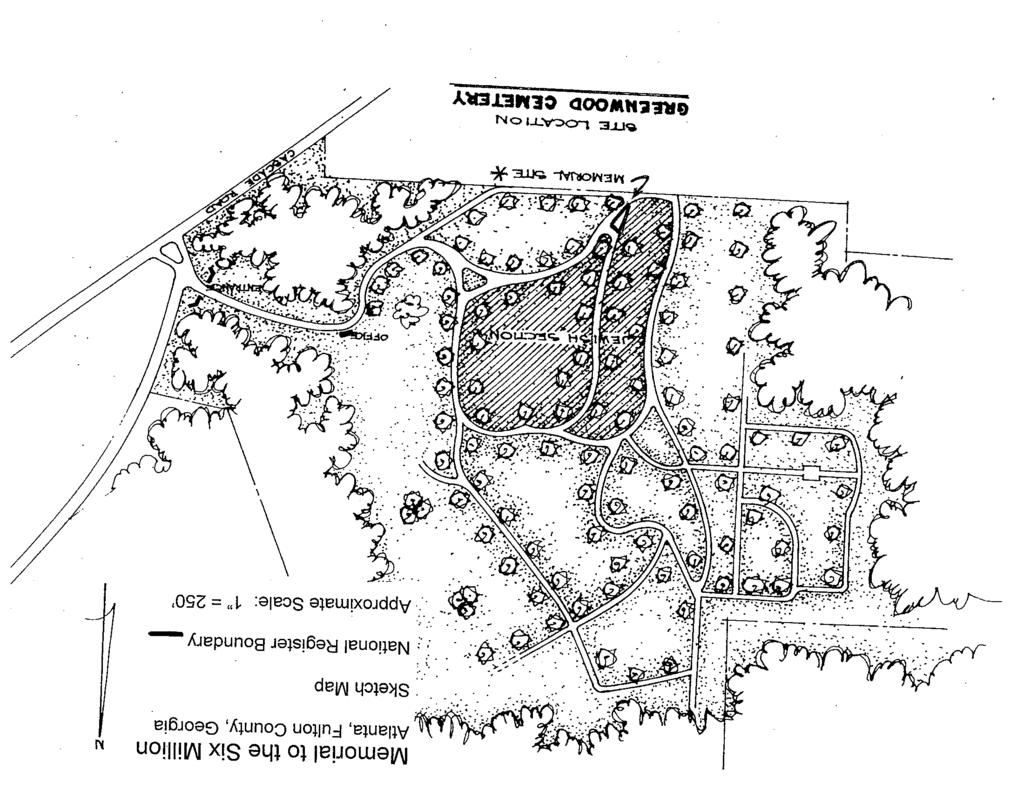Memorial to the Six Million Atlanta, Fulton County, Georgia Sketch Map National Register