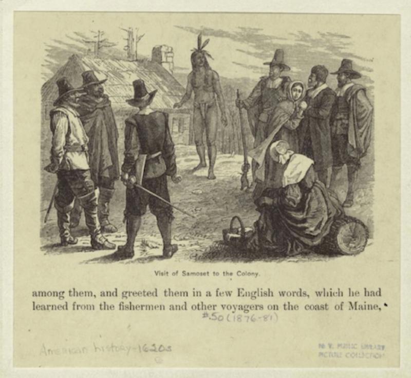 NEW YORK STATE SOCIAL STUDIES RESOURCE TOOLKIT Image 2: Artist unknown, illustration of visit of Samoset to the Plymouth colony, Popular History of the United States, from the First Discovery of the