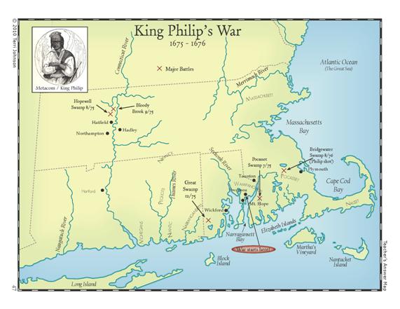 Supporting Question 3 NEW YORK STATE SOCIAL STUDIES RESOURCE TOOLKIT Featured Source Source D: Knowledge Quest, map of King Philip s War,