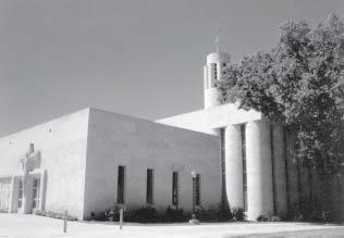 (Above) Calvary Assembly of God in Wichita is a largely utilitarian building whose facade features a diamond pattern.