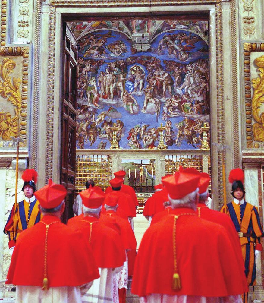 CNS FILE PHOTO/L OSSERVATORE ROMANO In a 2005 photo, cardinals process into the Sistine Chapel chanting the litany of