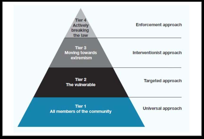 Figure 3 Source: Youth Justice Board for England and Wales (2012) As the figure shows, the pyramid is divided in four different tiers.
