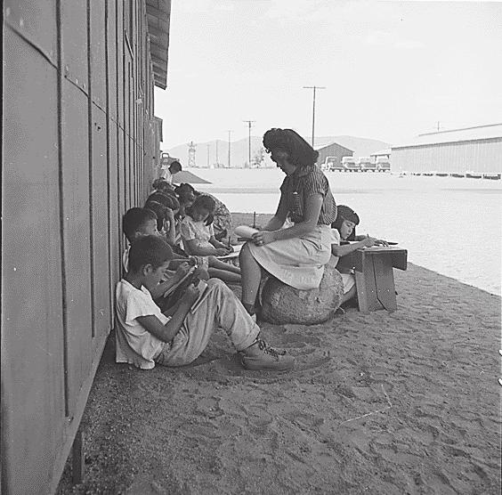 More information is available at http://www.janm.org/nrc/. Gila River Relocation Center, Rivers, Arizona.