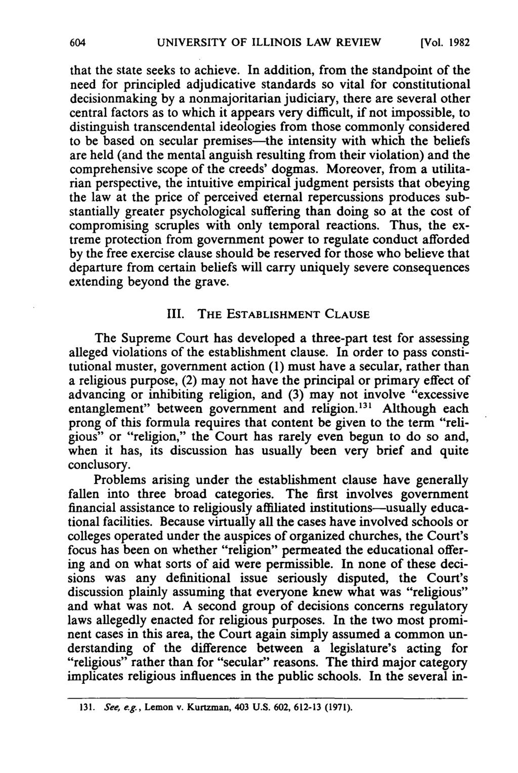 UNIVERSITY OF ILLINOIS LAW REVIEW [Vol. 1982 that the state seeks to achieve.