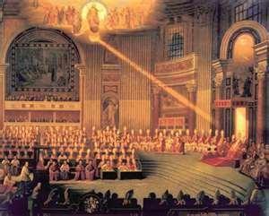 Magisterium = The Living teaching office of the Church made up of the pope and the bishops in union with him.