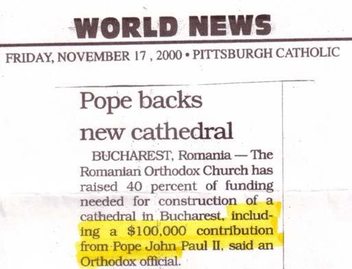 " 83 In other words, John Paul II said: God bless the schismatic Church! This is a rejection of the Catholic Faith.