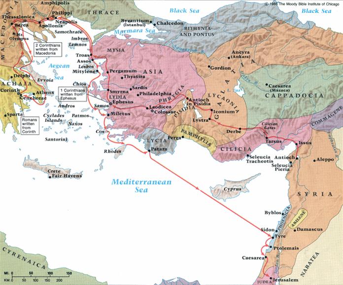 27. Paul leaves Macedonia and Stops in Ephesus: Acts 20 Acts 19:21-22 21 After all this had happened, Paul decided to go to Jerusalem, passing through Macedonia and Achaia.