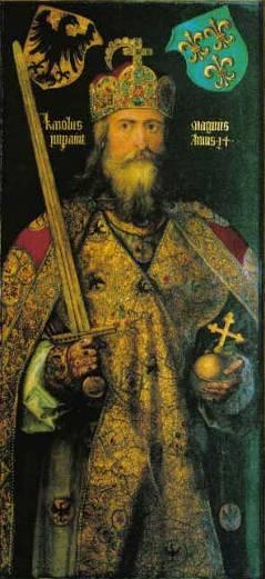 Charlemagne (742 814) (Charles the Great) Powerful leader, strong Christian Founded the Carolingian Empire Crowned by Pope