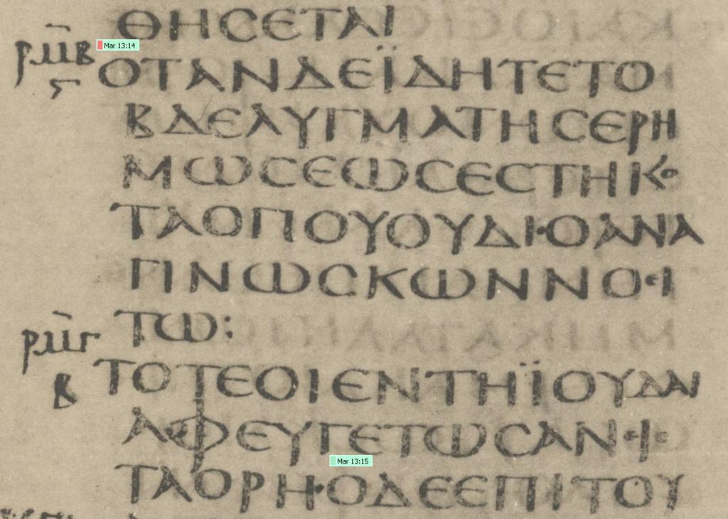 The Abomination Of Desolation Mark 13.14 Codex Sinaiticus In Mark 13.14 and Matthew 24.