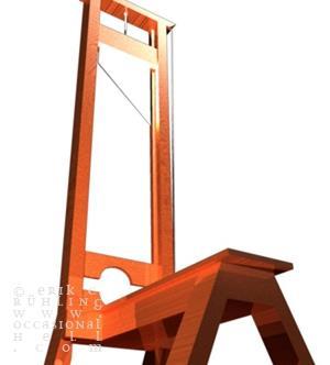 Guillotine The blade would be dropped separating the head from the body.