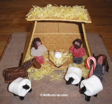 For each act of service, family members add a piece of straw to a manger to make a nice bed for the baby Jesus.