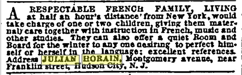 1873 New Jersey Friday, October 31, 1873 Paper: New York Herald (New York, New York) Page: 9 1874: Birth of