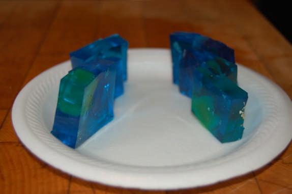 Cut Jigglers into small squares. (Try to get some of the fish in the squares.) At Snack Time - Serve Jigglers on a white paper plate to the children.