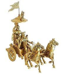 Arjuna's Chariot with Hanuman on Top During the Treta Yuga, Hanuman had offered himself as a sort of shield to protect Rama and his entire Vanara Sena (Army of Monkeys).
