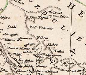 The spelling of Nahom matches D Anville s spelling, Nehem. Map 4. Asia, D Anville, F. A. Schraembl (Austria, 1786).