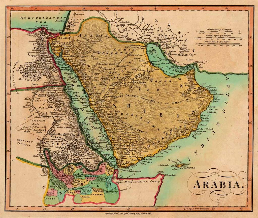 Map 9. Arabia, W. Darton (London, 1811). 11.5" x 10" The Darton family had a long history in the mapmaking business. William Darton Sr. published maps from 1755 to 1819.