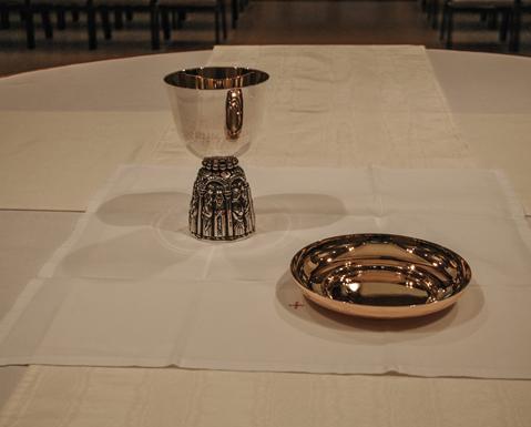 The Pyx is a small circular box made of precious material to hold the host for taking Holy Communion to those unable to attend Mass.