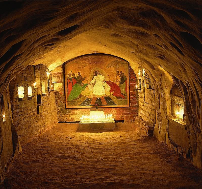 RUSSIA: one of the main route points The holy caves of Pechersky Monastery. Monastic life appeared in the 14th century in this place. The monks lived in caves in those times.