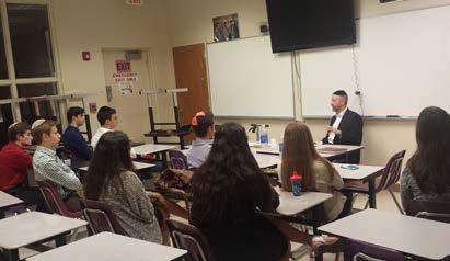 For more info please contact Rabbi Eli Zians at rez@brsonline.org The BRS Acharai Fellows learning the art of Public Speaking from Rabbi Goldberg!
