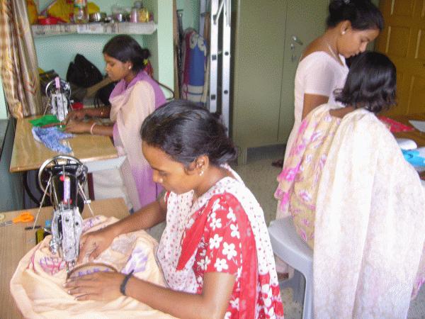 The center continues to function with the cutting and sewing classes, and the elaboration of
