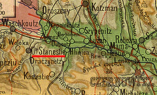 Detailed map showing Czernowitz and