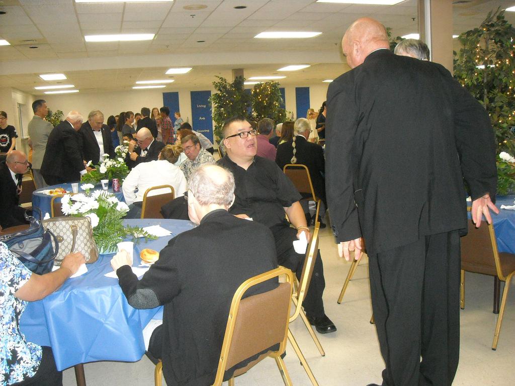 A large contingent of Father Dindo s friends and family came from Naperville to participate and receive his blessing.